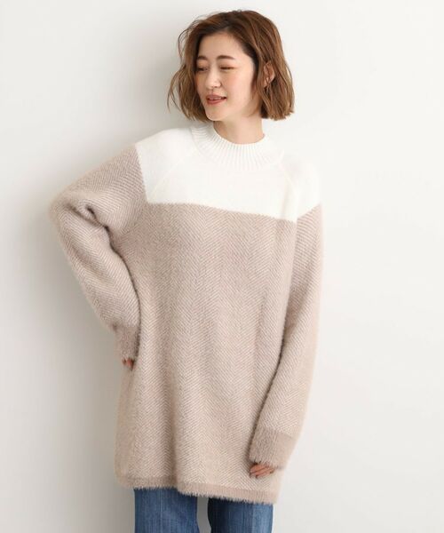 grove / グローブ ニット・セーター | ヘリンボーンジャカードチュニック(ベージュ(052))