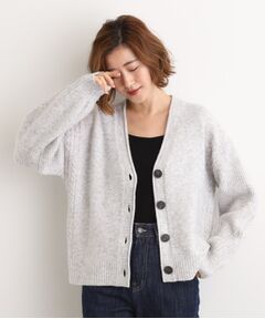grove / グローブ カーディガン・ボレロ | ケーブルアクセント Vネックカーディガン