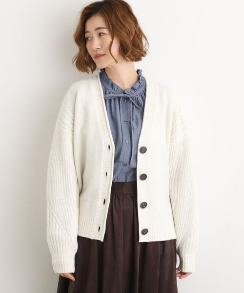 grove / グローブ カーディガン・ボレロ | ケーブルアクセント Vネックカーディガン | 詳細10