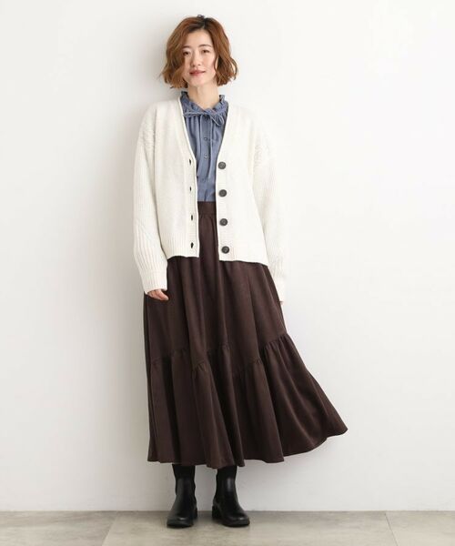 grove / グローブ カーディガン・ボレロ | ケーブルアクセント Vネックカーディガン | 詳細12