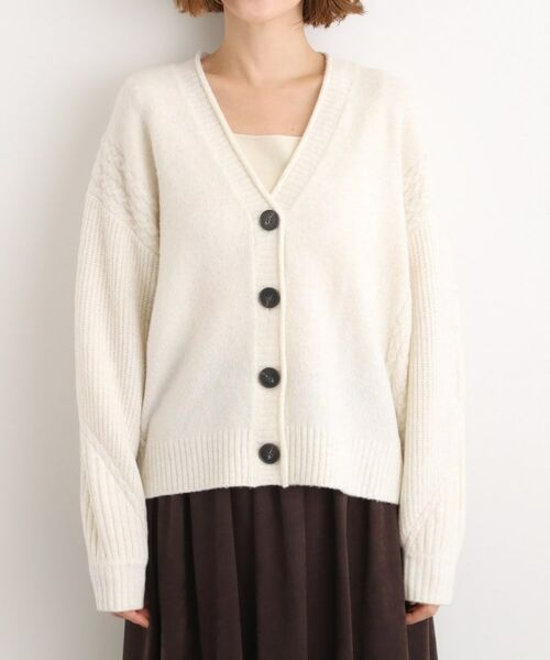 grove / グローブ カーディガン・ボレロ | ケーブルアクセント Vネックカーディガン | 詳細14