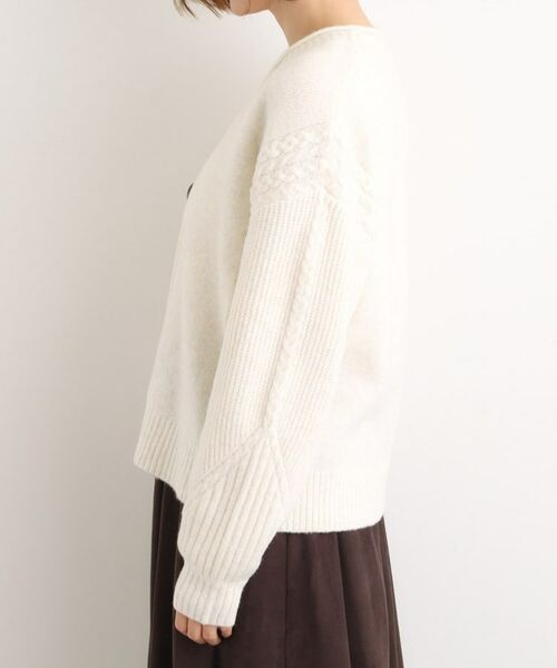 grove / グローブ カーディガン・ボレロ | ケーブルアクセント Vネックカーディガン | 詳細15