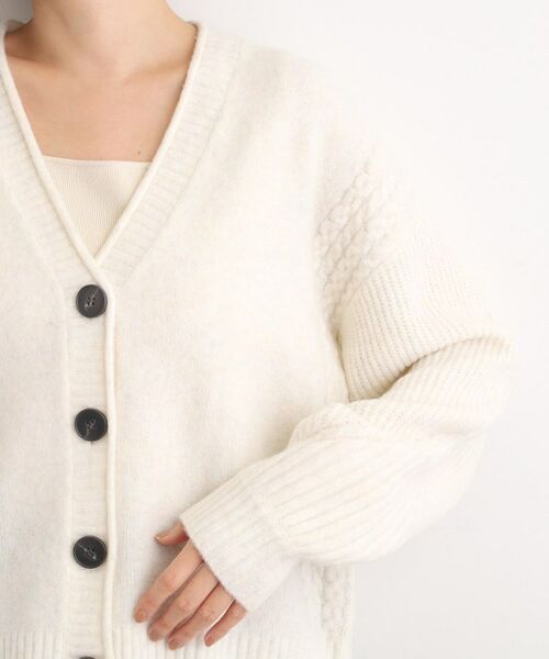 grove / グローブ カーディガン・ボレロ | ケーブルアクセント Vネックカーディガン | 詳細18