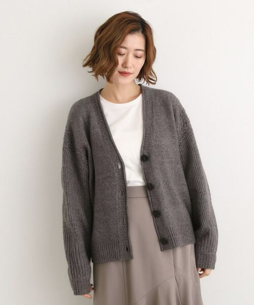 grove / グローブ カーディガン・ボレロ | ケーブルアクセント Vネックカーディガン | 詳細7
