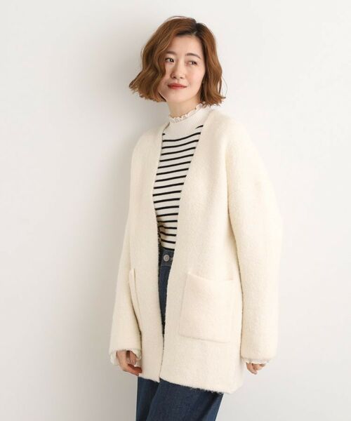 grove / グローブ カーディガン・ボレロ | 軽やかに着流す　ブークレニットコーディガン | 詳細2