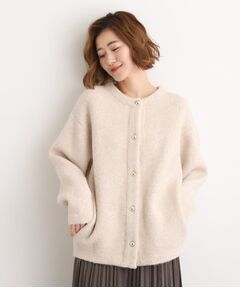grove / グローブ カーディガン・ボレロ | ふっくらやわらかく、毛混オーバーニットカーディガン