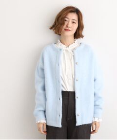 grove / グローブ カーディガン・ボレロ | ふっくらやわらかく、毛混オーバーニットカーディガン