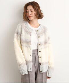 grove / グローブ カーディガン・ボレロ | 求心柄ジャカードニットカーディガン