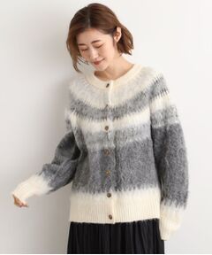 grove / グローブ カーディガン・ボレロ | 求心柄ジャカードニットカーディガン