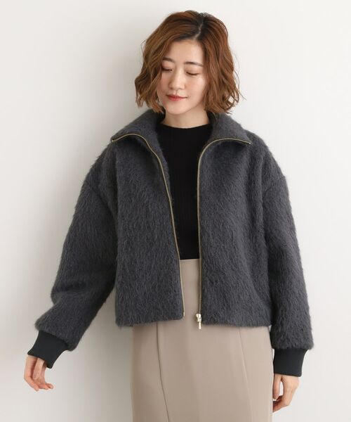 grove / グローブ レザーブルゾン・ジャケット | ふんわりと包み込む、リュクスなフェイクファーブルゾン | 詳細1