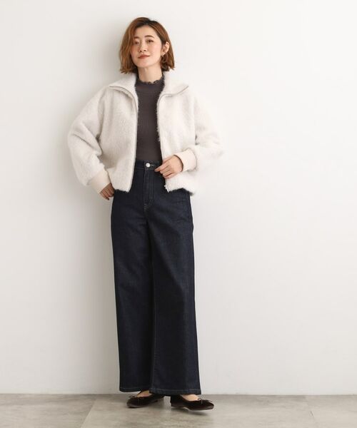 grove / グローブ レザーブルゾン・ジャケット | ふんわりと包み込む、リュクスなフェイクファーブルゾン | 詳細8