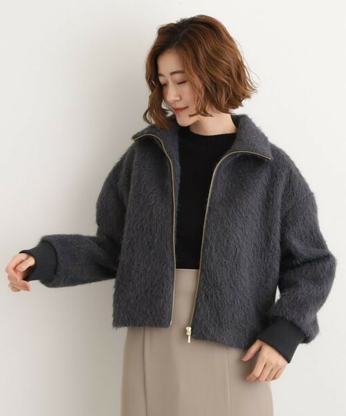 grove / グローブ レザーブルゾン・ジャケット | ふんわりと包み込む、リュクスなフェイクファーブルゾン(スミクロ(014))