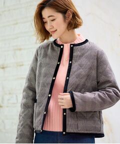 grove / グローブ レザーブルゾン・ジャケット | 【2WAY・リバーシブル】一枚でチェック柄も無地も！キルトジャケット