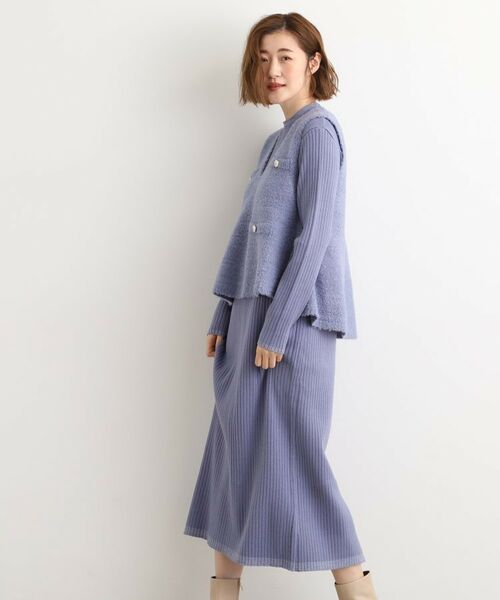 grove / グローブ ロング・マキシ丈ワンピース | 【2点SET/体型カバー】一枚で決まる、ペプラムベスト×ニットワンピース | 詳細13