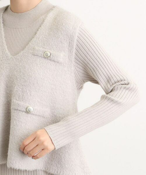 grove / グローブ ロング・マキシ丈ワンピース | 【2点SET/体型カバー】一枚で決まる、ペプラムベスト×ニットワンピース | 詳細22