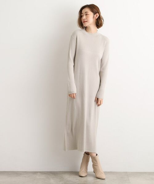 grove / グローブ ロング・マキシ丈ワンピース | 【2点SET/体型カバー】一枚で決まる、ペプラムベスト×ニットワンピース | 詳細4