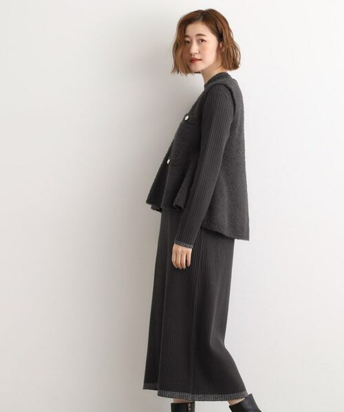 grove / グローブ ロング・マキシ丈ワンピース | 【2点SET/体型カバー】一枚で決まる、ペプラムベスト×ニットワンピース | 詳細7