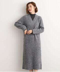 grove / グローブ ミニ丈・ひざ丈ワンピース | 一枚でレイヤードコーデ完成！ブークレーニットワンピース