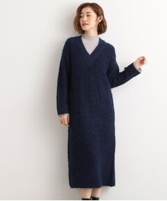 grove / グローブ ミニ丈・ひざ丈ワンピース | 一枚でレイヤードコーデ完成！ブークレーニットワンピース