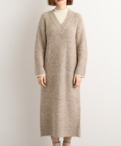 grove / グローブ ミニ丈・ひざ丈ワンピース | 一枚でレイヤードコーデ完成！ブークレーニットワンピース | 詳細13