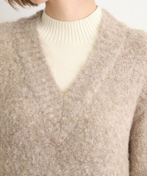 grove / グローブ ミニ丈・ひざ丈ワンピース | 一枚でレイヤードコーデ完成！ブークレーニットワンピース | 詳細16