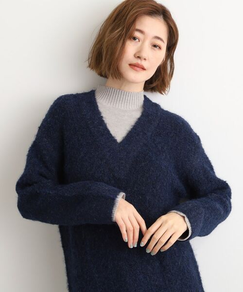 grove / グローブ ミニ丈・ひざ丈ワンピース | 一枚でレイヤードコーデ完成！ブークレーニットワンピース | 詳細9