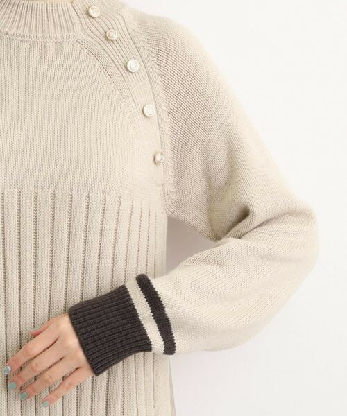 grove / グローブ ロング・マキシ丈ワンピース | 【選べる着丈】配色サイドプリーツニットワンピース | 詳細18