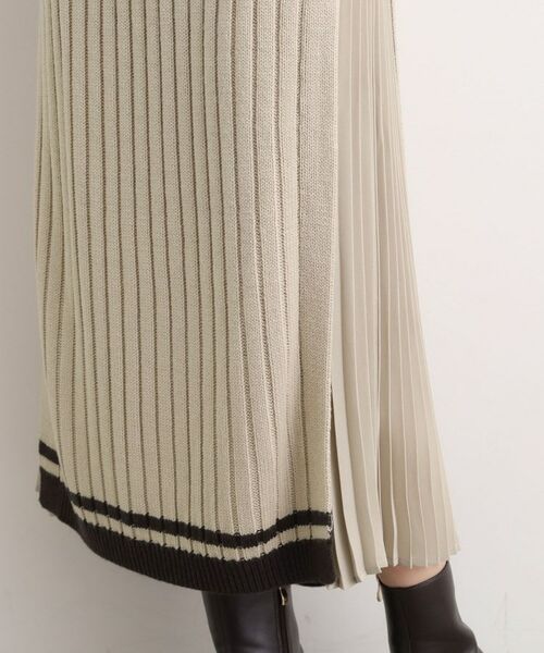 grove / グローブ ロング・マキシ丈ワンピース | 【選べる着丈】配色サイドプリーツニットワンピース | 詳細20