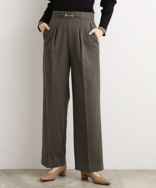 grove / グローブ パンツ | フロントビットカルゼワイドパンツ(ブラウン(443))
