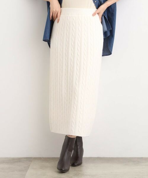 grove/グローブ 【SETITEM】ケーブルニットスカート オフ(003) 05(3L)