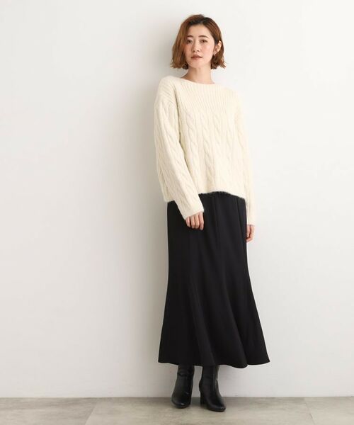 grove / グローブ ロング・マキシ丈スカート | ウエストサイドリブマーメイドスカート | 詳細11