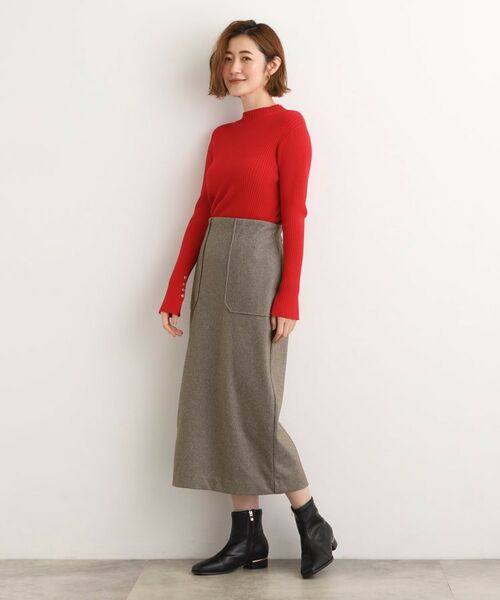 grove / グローブ ロング・マキシ丈スカート | 起毛ジャカードナロースカート | 詳細11