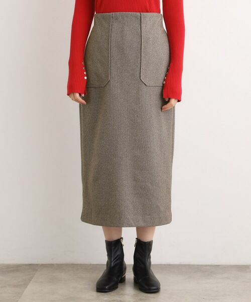 grove / グローブ ロング・マキシ丈スカート | 起毛ジャカードナロースカート | 詳細13