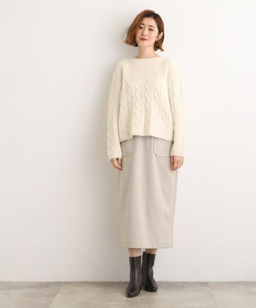 grove / グローブ ロング・マキシ丈スカート | 起毛ジャカードナロースカート | 詳細2