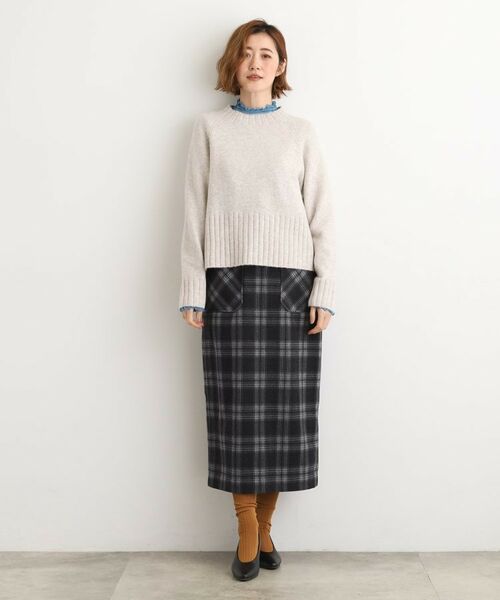 grove / グローブ ロング・マキシ丈スカート | 起毛ジャカードナロースカート | 詳細6