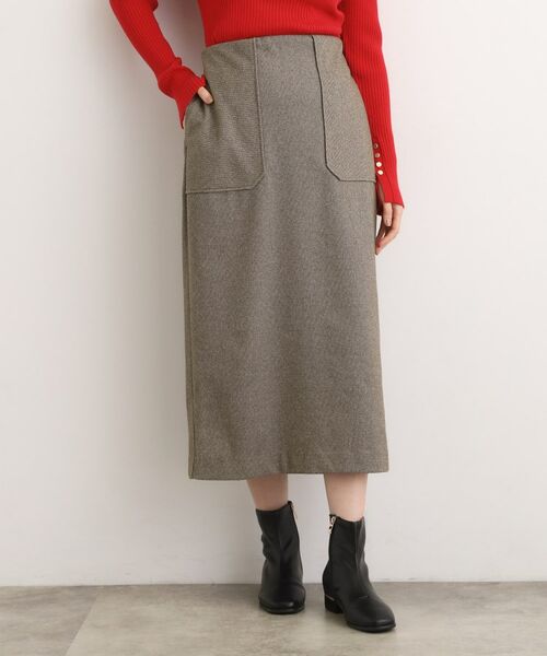 grove / グローブ ロング・マキシ丈スカート | 起毛ジャカードナロースカート | 詳細9