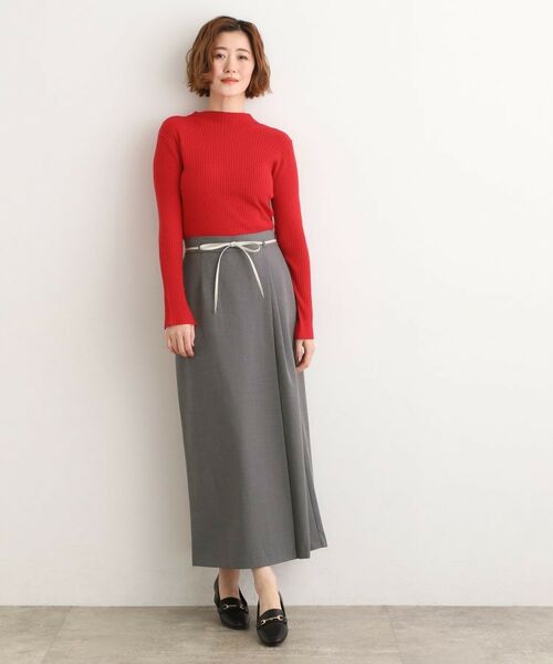 grove / グローブ ロング・マキシ丈スカート | 合皮ベルト付きナロースカート | 詳細11