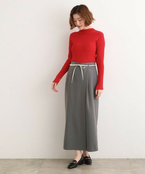 grove / グローブ ロング・マキシ丈スカート | 合皮ベルト付きナロースカート | 詳細12