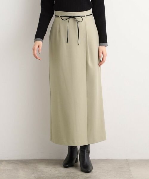 grove / グローブ ロング・マキシ丈スカート | 合皮ベルト付きナロースカート | 詳細14