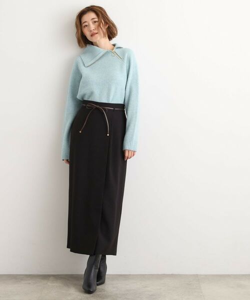 grove / グローブ ロング・マキシ丈スカート | 合皮ベルト付きナロースカート | 詳細2
