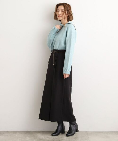 grove / グローブ ロング・マキシ丈スカート | 合皮ベルト付きナロースカート | 詳細3