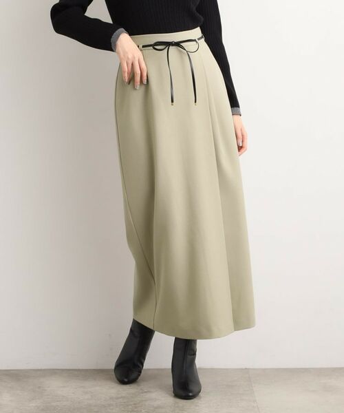 grove / グローブ ロング・マキシ丈スカート | 合皮ベルト付きナロースカート | 詳細5