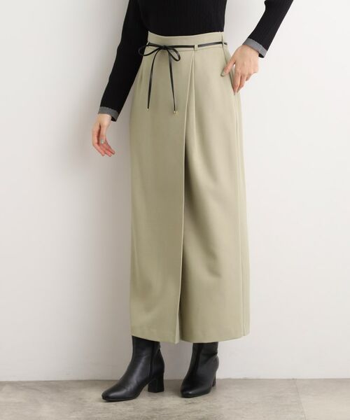 grove / グローブ ロング・マキシ丈スカート | 合皮ベルト付きナロースカート | 詳細6