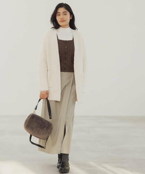 grove / グローブ ロング・マキシ丈スカート | 合皮ベルト付きナロースカート | 詳細8