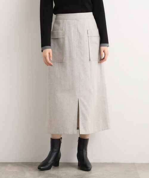grove / グローブ ロング・マキシ丈スカート | クラシカルツイード Aラインスカート(オフホワイト(003))