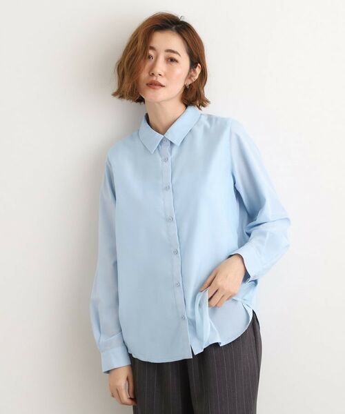grove/グローブ オーガンジーレイヤードシャツ サックスブルー(090) 02(M) grove/グローブ オーガンジーレイヤードシャツ サックスブルー(090) 02(M)