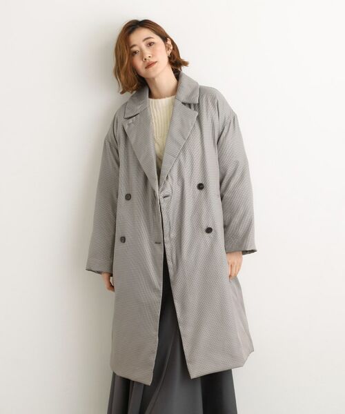 grove/グローブ すっきり見え、ステッチレス中綿コート アイボリー(204) 03(L) grove/グローブ すっきり見え、ステッチレス中綿コート アイボリー(204) 03(L)