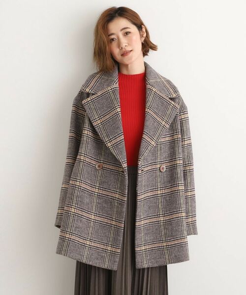 grove / グローブ その他アウター | ふんわりまとう、オーバーサイズテーラーコート(チェック(219))