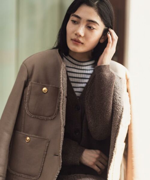 grove / グローブ その他アウター | フェイクムートンボアジャケット | 詳細6