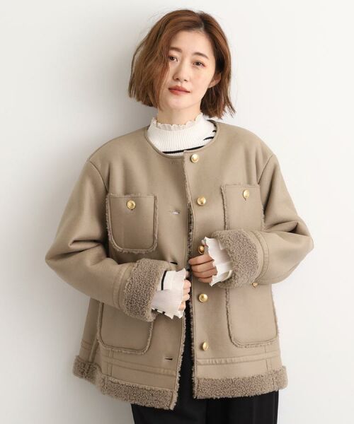 grove / グローブ その他アウター | フェイクムートンボアジャケット(ベージュ(052))